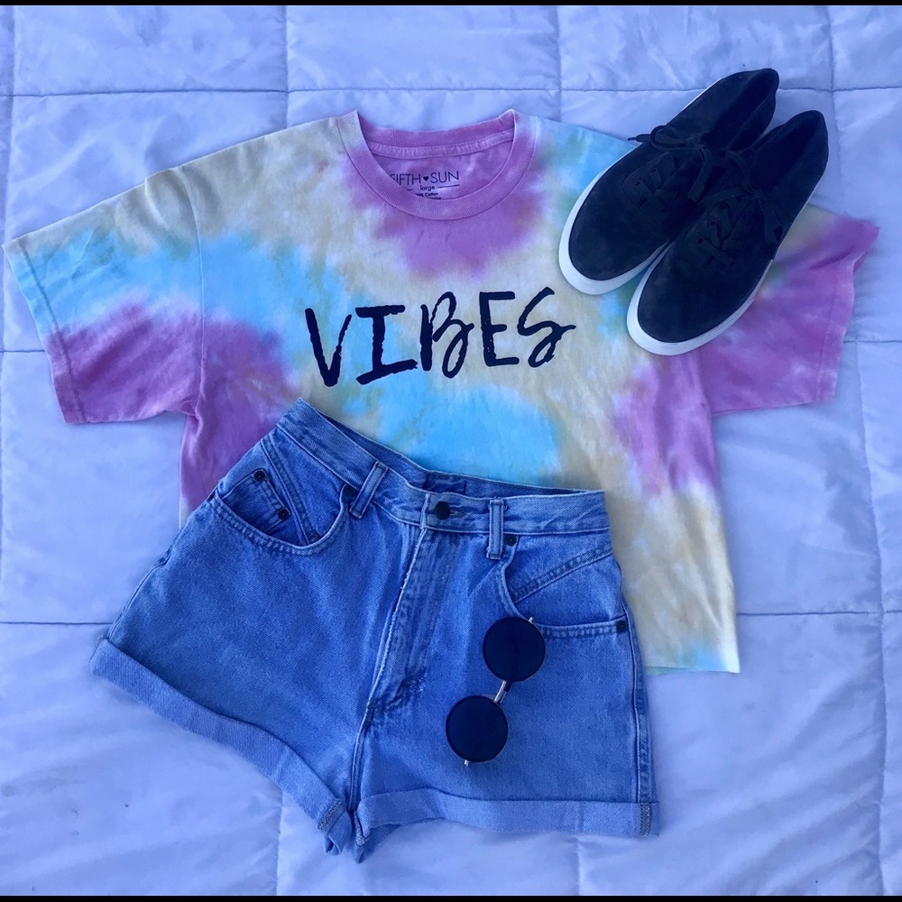Light washed denim shorts